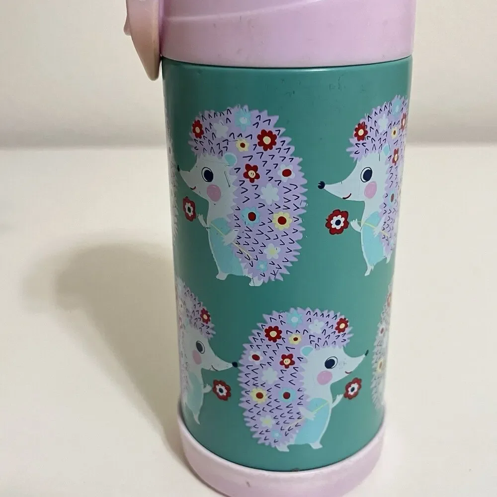 Pottery Barn Kids Mackenzie Aqua Hedgehogs Water Bottle - USED FLAWS